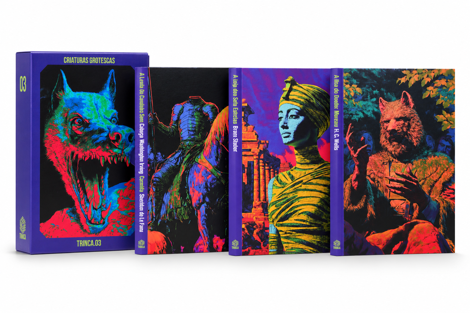Mockup da Trinca 3 — Criaturas Grotescas